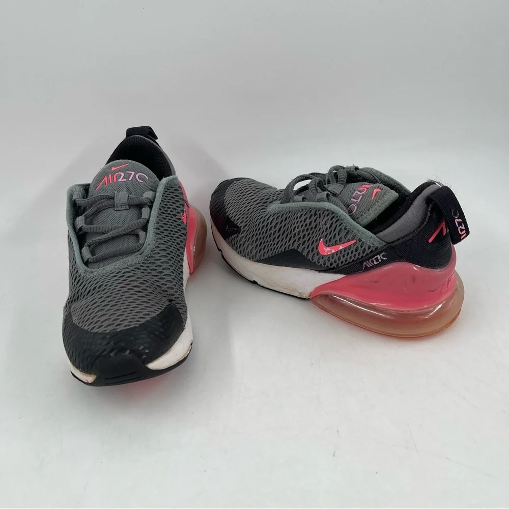 Nike Girl’s Size 11.5C Nike Air Max 270 Smoke Grey Hyper Pink Sneakers Shoes
